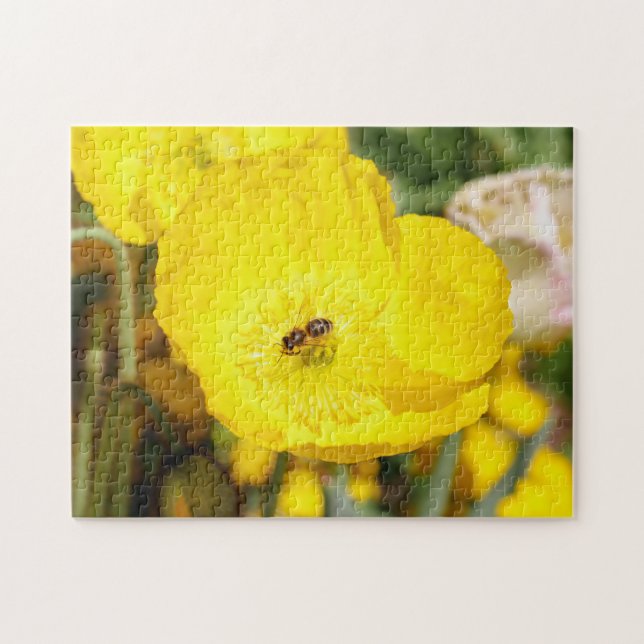 Bee Bathed in Yellow  Jigsaw Puzzle (Horizontal)