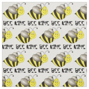 Bee (Be) Mine Valentine's Day Bumblebee Yellow Fabric