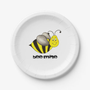 Bee (Be) Mine Valentine's Day Love Bumblebee Plate