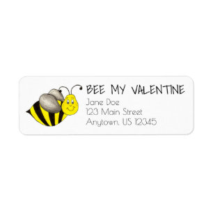 Bee Be My Valentine Valentine's Day Address Labels