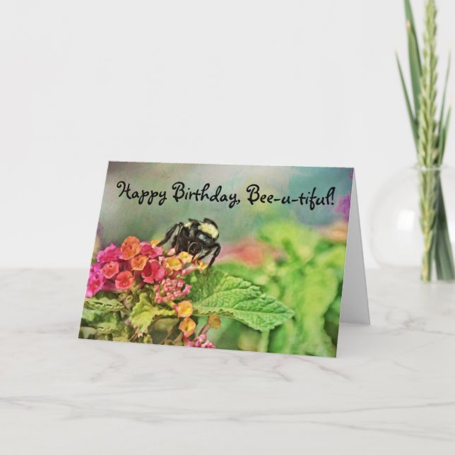 Bee Beautiful Birthday Card (Front)