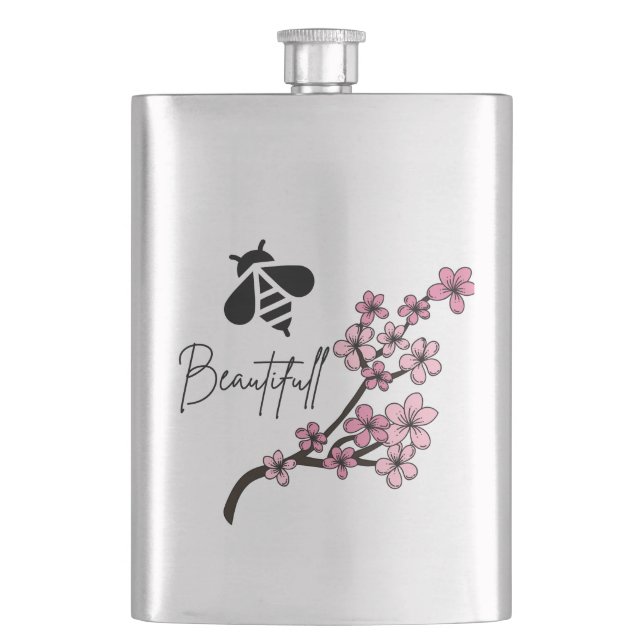 bee beautifull hip flask (Front)