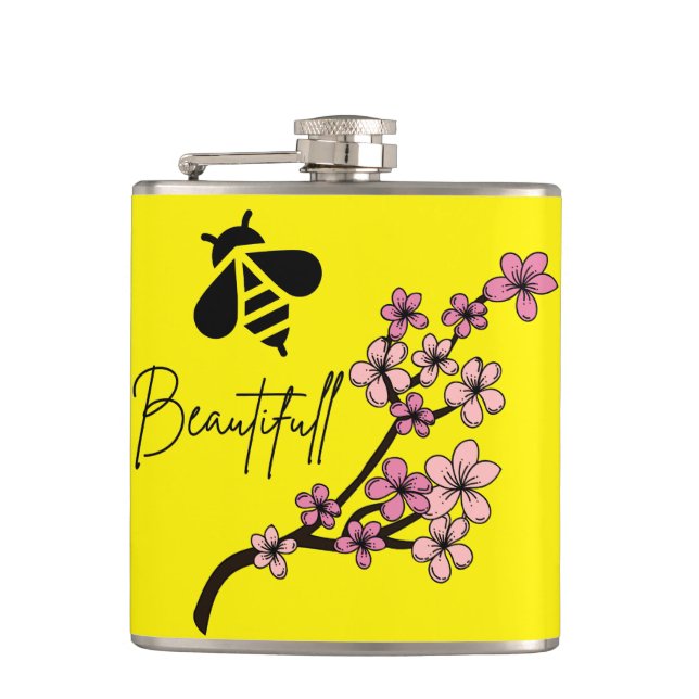 bee beautifull hip flask (Front)