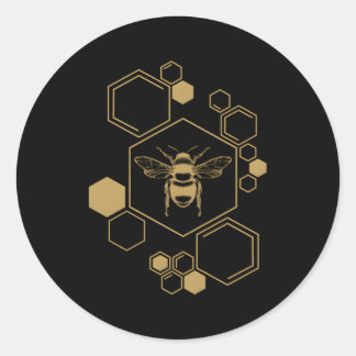 Bee Beekeeg Honeycomb Honey Beekeeper Bee Classic Round Sticker