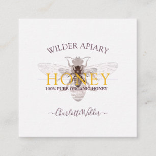 Bee Beekeeper Apiary Honey Square Business Card