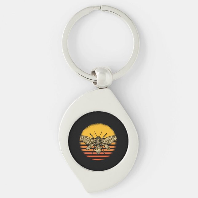 Bee Beekeeper Beekeeping Retro Gift Key Ring (Front)