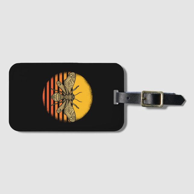 Bee Beekeeper Beekeeping Retro Gift Luggage Tag (Front Horizontal)