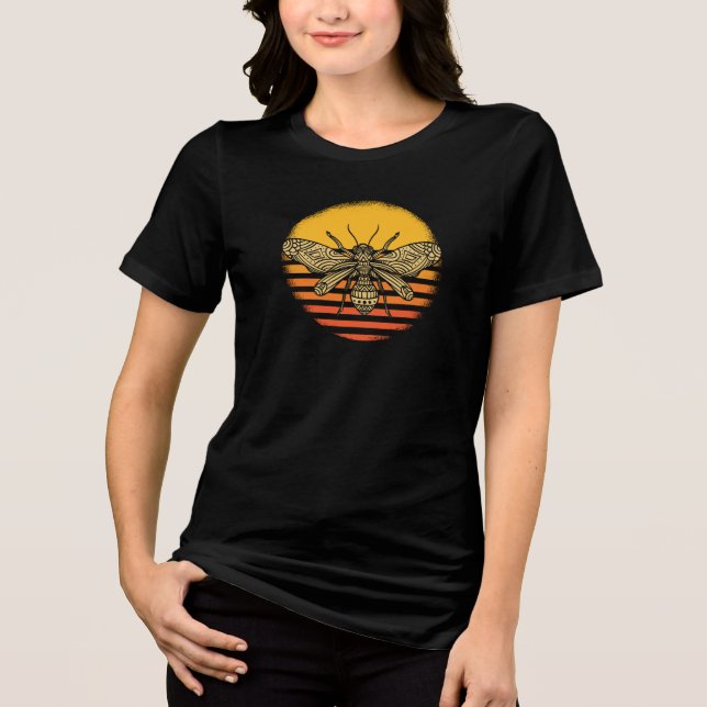Bee Beekeeper Beekeeping Retro Gift Tri-Blend Shirt (Front)