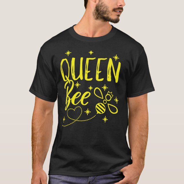 Bee Beekeeper Cute Beekeeper Queen Bee Crown Bee Q T-Shirt (Front)