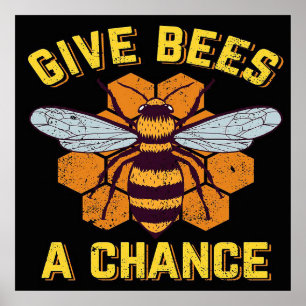 Bee Beekeeper Design Bee Gifts ,I Love Bee Honey Poster