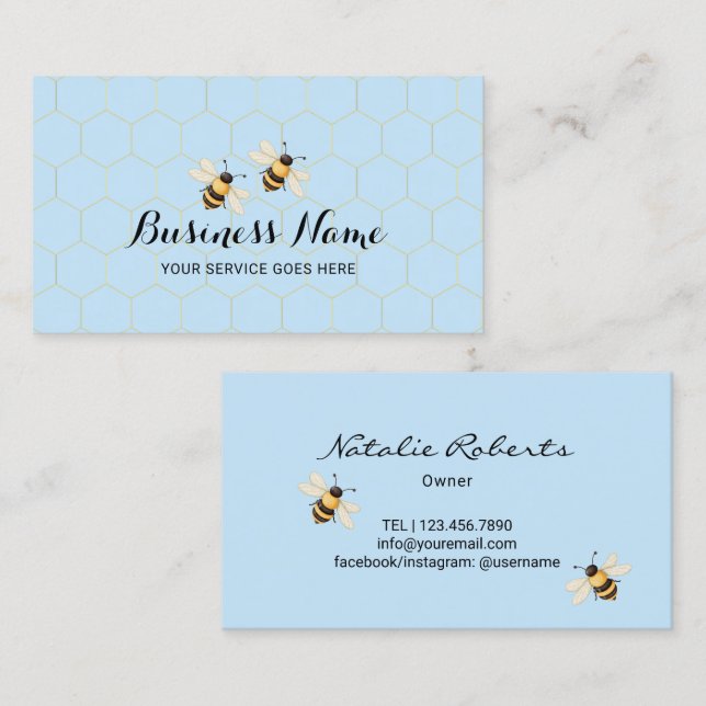 Bee Beekeeper Honey  Business Card (Front/Back)