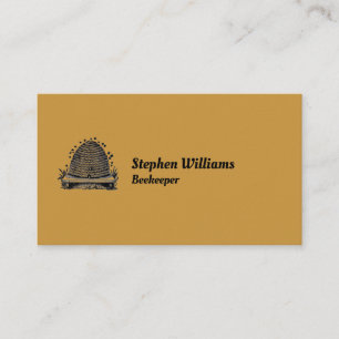 Bee BeeKeeper Honey Farm Skep Vintage Beehive Business Card