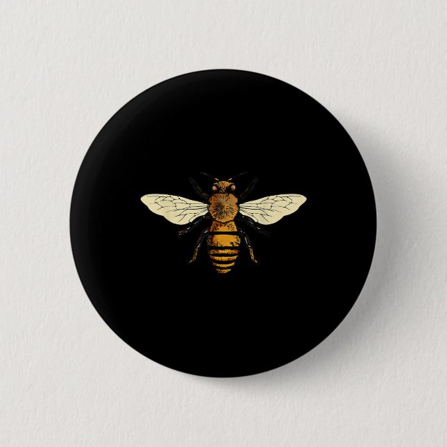 Bee Beekeeper I Bees Environmental Protection Bee  6 Cm Round Badge (Front)