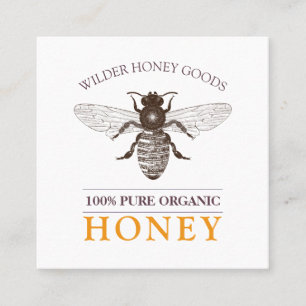Bee Beekeeper Organic Honey Apiary Square Business Card