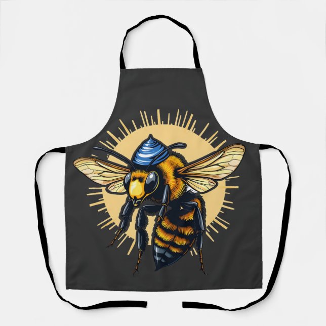 Bee Beekeeping Hanukkah Jewish Kippah  Apron (Front)