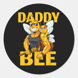 Bee Beekeeping Honey Daddy With Daughter Girl Fath Classic Round Sticker