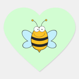 Bee Bees Bug Bugs Insect Cute Cartoon Animal Heart Sticker