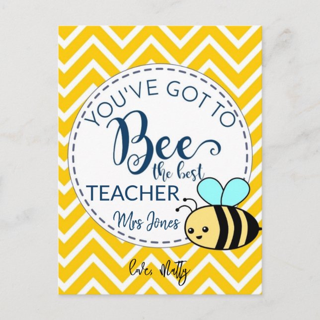 bee best teacher Postcard (Front)
