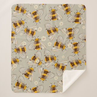 Bee Big. Digital drawing  Sherpa Blanket