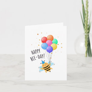 Bee Birthday Card - "Happy Bee-Day!"
