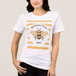 Bee Birthday Girl's Mum Party Tri-Blend Shirt