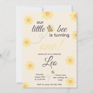 Bee Birthday Invitation