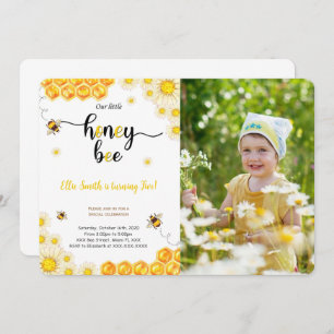 Bee Birthday Photo Invitation