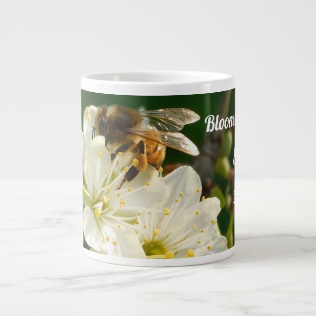 Bee & Blossom Macro | Personalised Name Mug (Front)