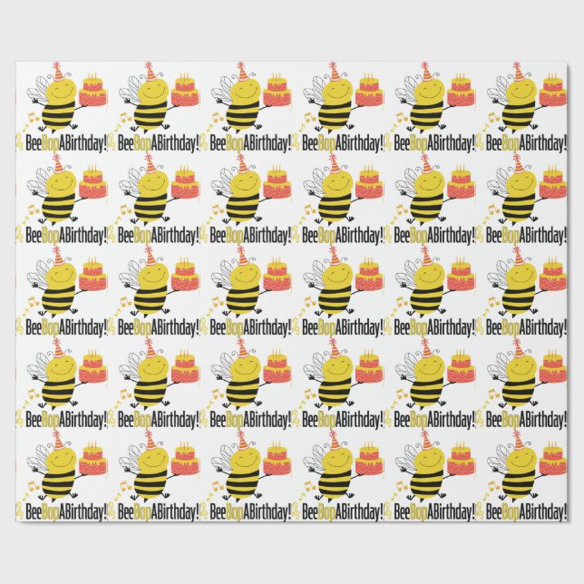 Bee Bop A Birthday Wrapping Paper (Seam)
