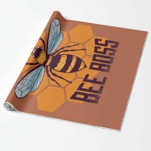 Bee Boss Bee Gifts ,I Love Bee, Beekeeping Gifts Wrapping Paper