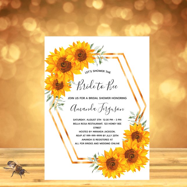 Bee Bridal shower sunflowers honey bees  Invitation (Creator Uploaded)