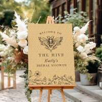 Bee Bridal Shower Wildflower Welcome Sign
