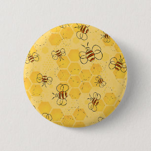 Bee Buzzing Honey Bees Cute 6 Cm Round Badge