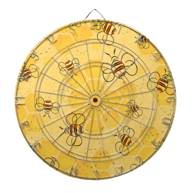Bee Buzzing Honey Bees Cute  Dartboard (Front)