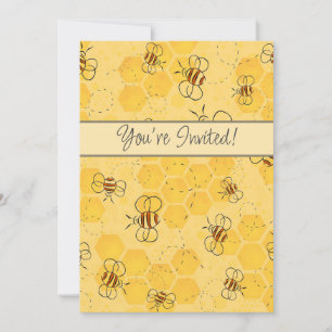 Bee Buzzing Honey Bees Cute  Invitation