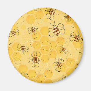 Bee Buzzing Honey Bees Cute Magnet