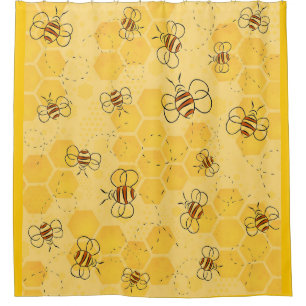 Bee Buzzing Honey Bees Cute  Shower Curtain