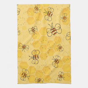 Bee Buzzing Honey Bees Cute  Tea Towel
