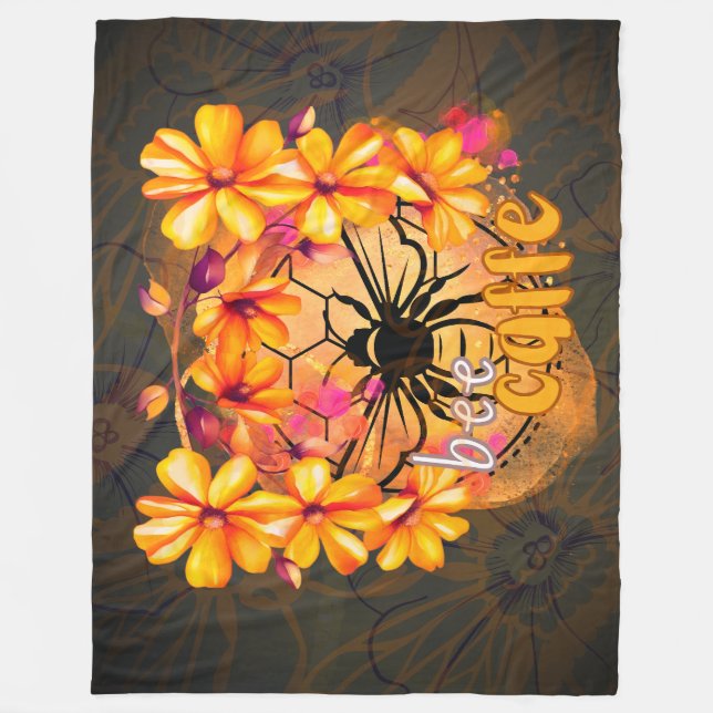 Bee, caffe fleece blanket (Front)