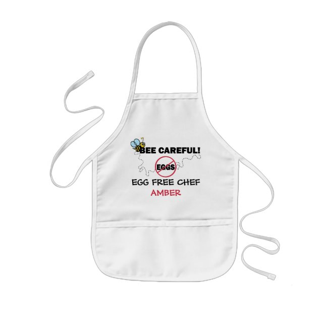 Bee Careful Bumblebee Egg Free Chef Kids Apron (Front)