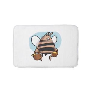 Bee cartoon bath mat
