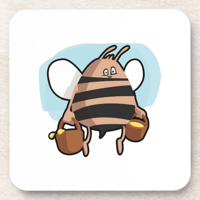 Bee cartoon coaster (Front)