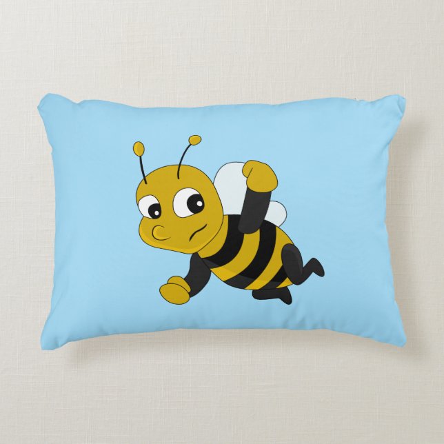 Bee cartoon decorative pillow (Front)