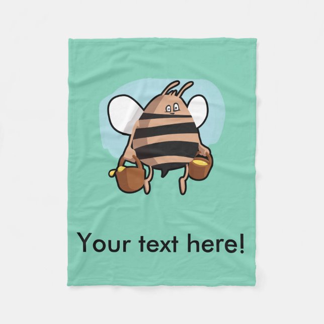 Bee cartoon fleece blanket (Front)