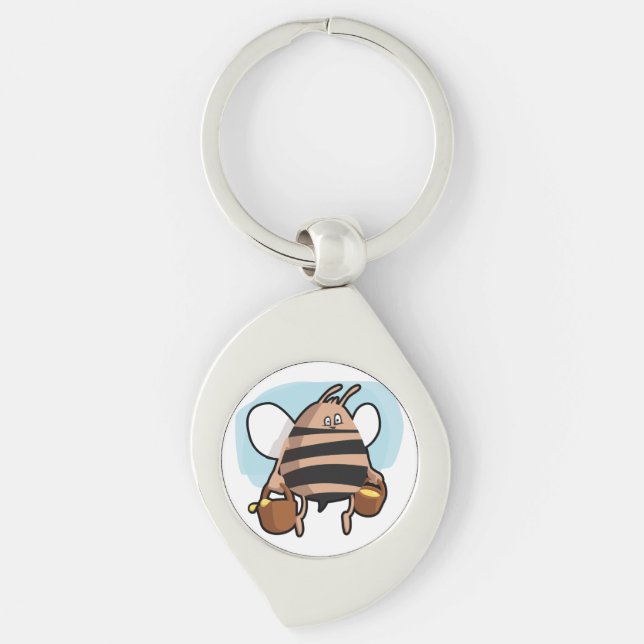 Bee cartoon key ring (Front)