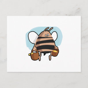Bee cartoon postcard