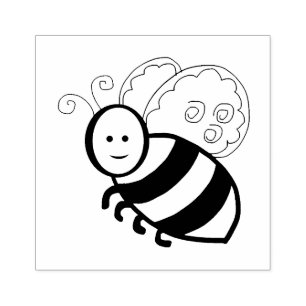 Bee cartoon rubber stamp