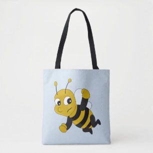 Bee cartoon tote bag