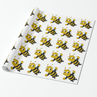 Bee cartoon wrapping paper