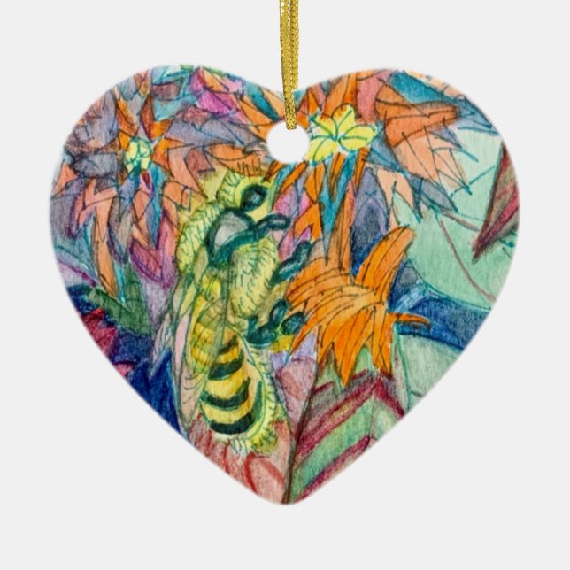 Bee Ceramic Ornament (Front)